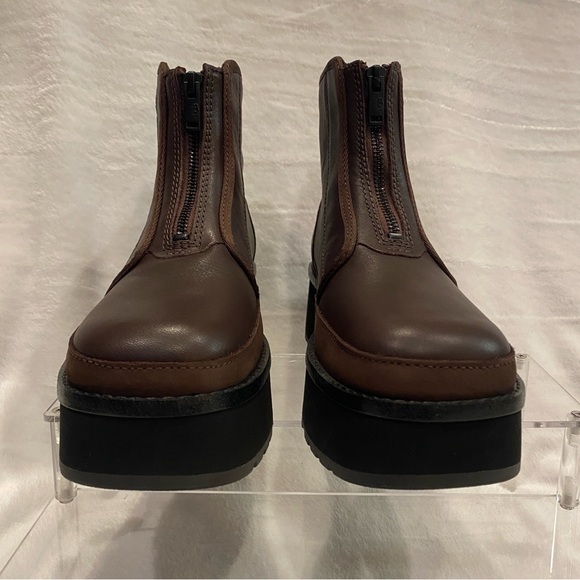 UGG CityFunc Zip Leather & Suede Platform Brown Boots Water-Resistant Sz 7 NWOB - Picture 3 of 14